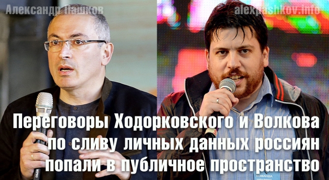 Переговоры Ходорковского и Волкова по сливу личных данных россиян попали в публичное пространство